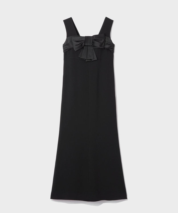 GRACE CONTINENTAL サテンリボンロングドレス ブラック