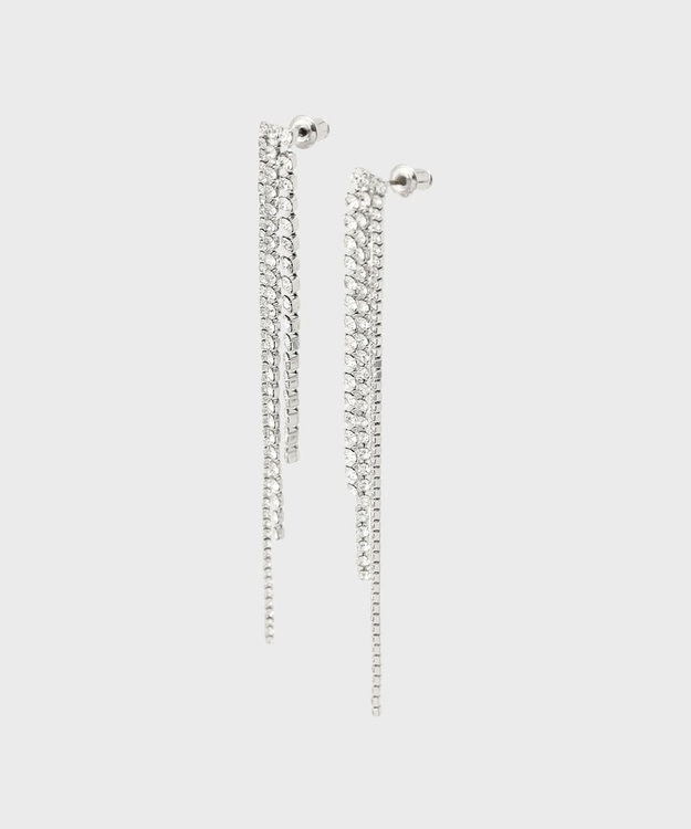 GRACE CONTINENTAL ビジューチェーンピアス シルバー