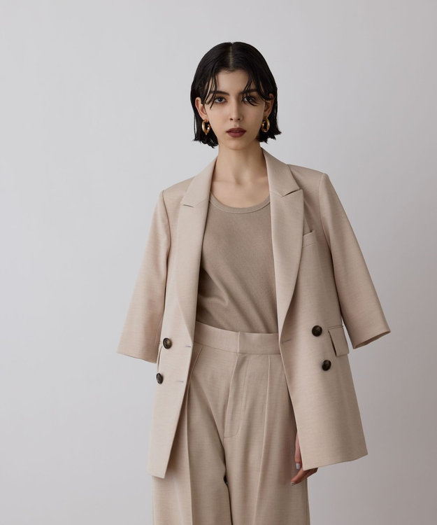 GRACE CONTINENTAL スラブストレッチテーラージャケット ベージュ