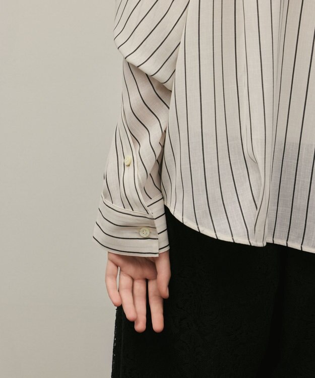 GRACE CONTINENTAL フードシャツ ストライプ