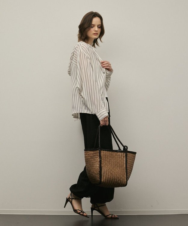 GRACE CONTINENTAL フードシャツ ストライプ