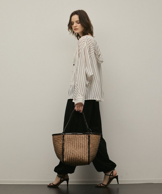 GRACE CONTINENTAL フードシャツ ストライプ