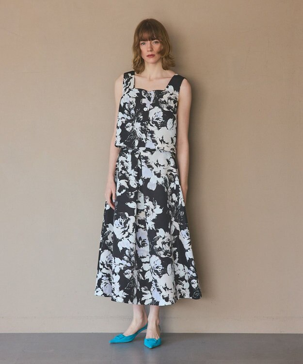 GRACE CONTINENTAL ボタニカルセパレートドレス ブラック