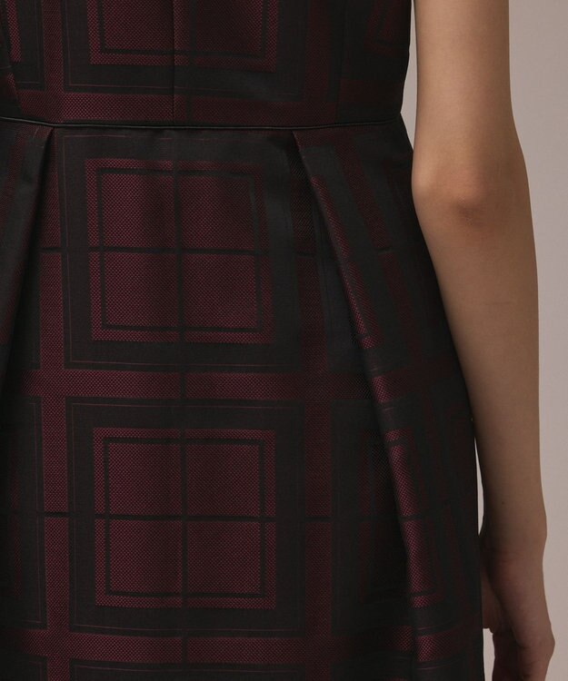 GRACE CONTINENTAL シャドーチェックワンピース ボルドー