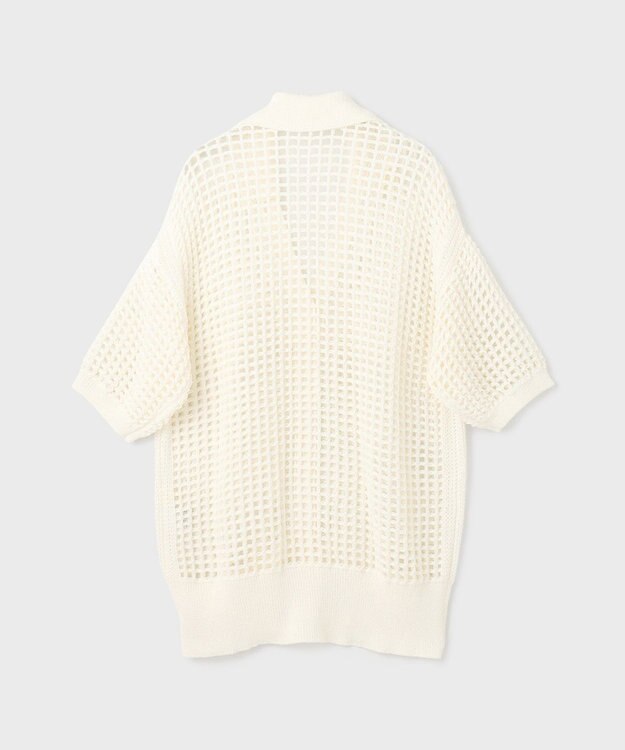 GRACE CONTINENTAL メッシュスキッパーニットカーディガン ホワイト