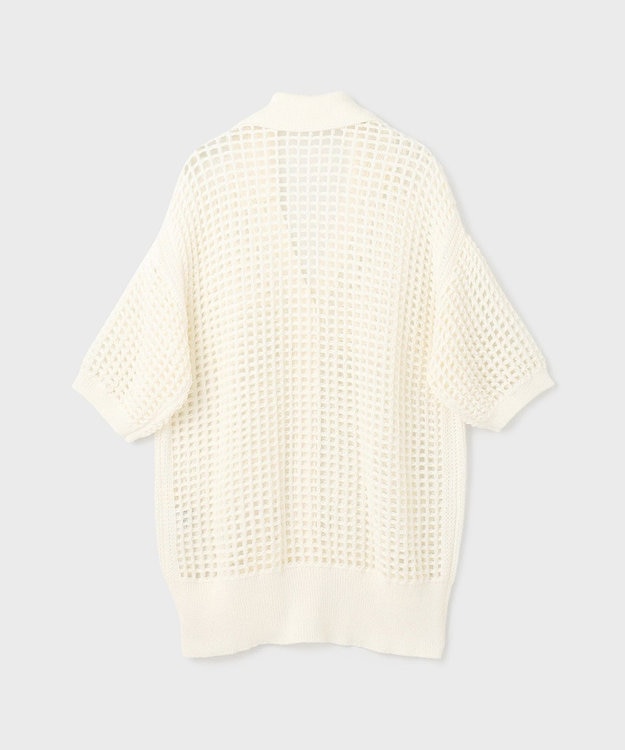 GRACE CONTINENTAL メッシュスキッパーニットカーディガン ホワイト