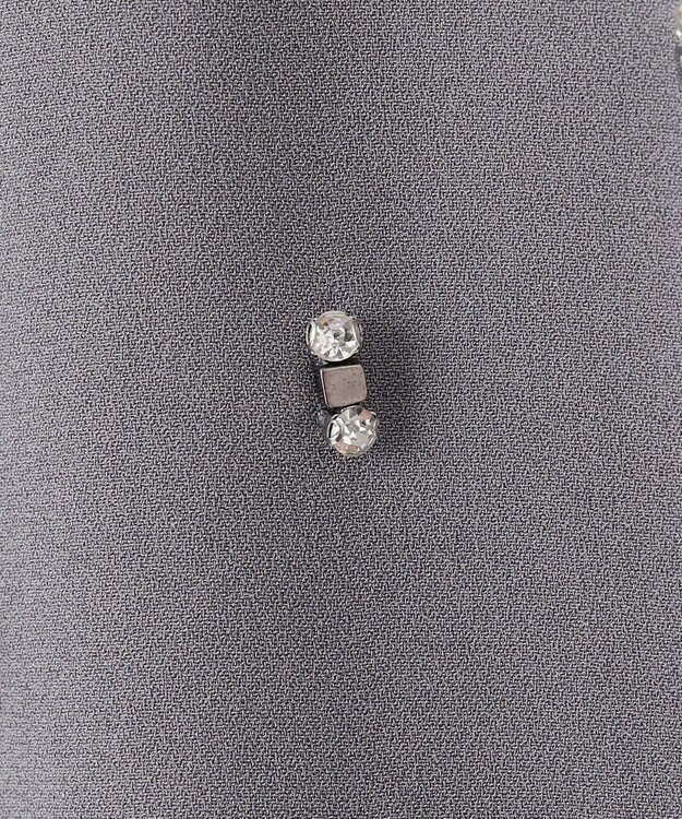 GRACE CONTINENTAL 刺繍ワイドサロペット グレー