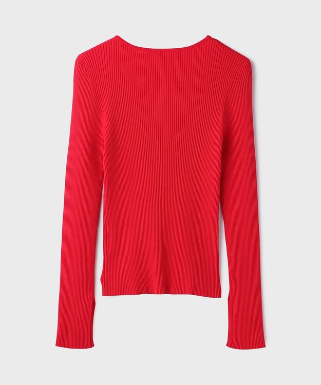 GRACE CONTINENTAL ハイゲージリブニットトップ レッド