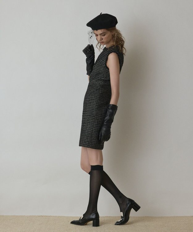 GRACE CONTINENTAL ツイードタイトワンピース ブラック