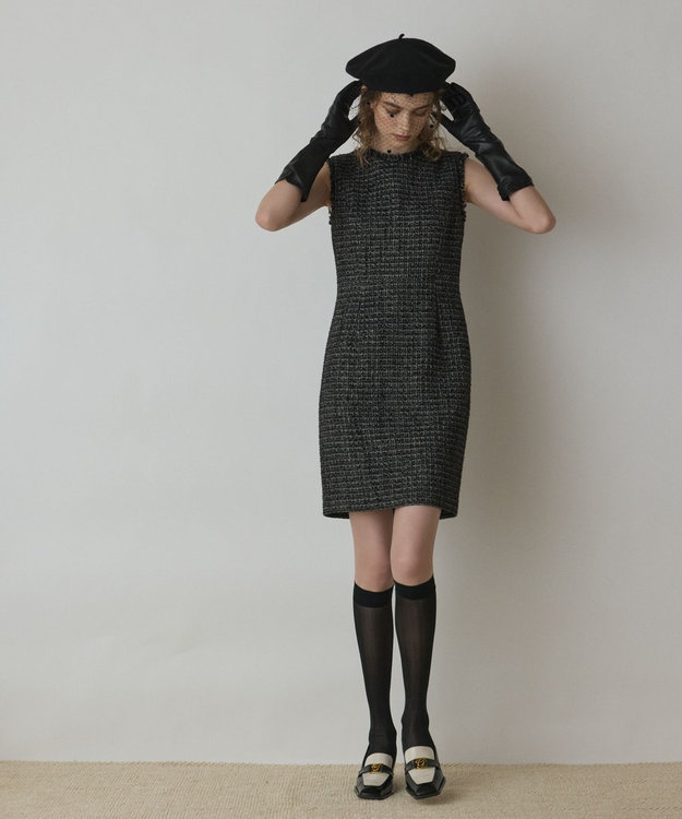 GRACE CONTINENTAL ツイードタイトワンピース ブラック