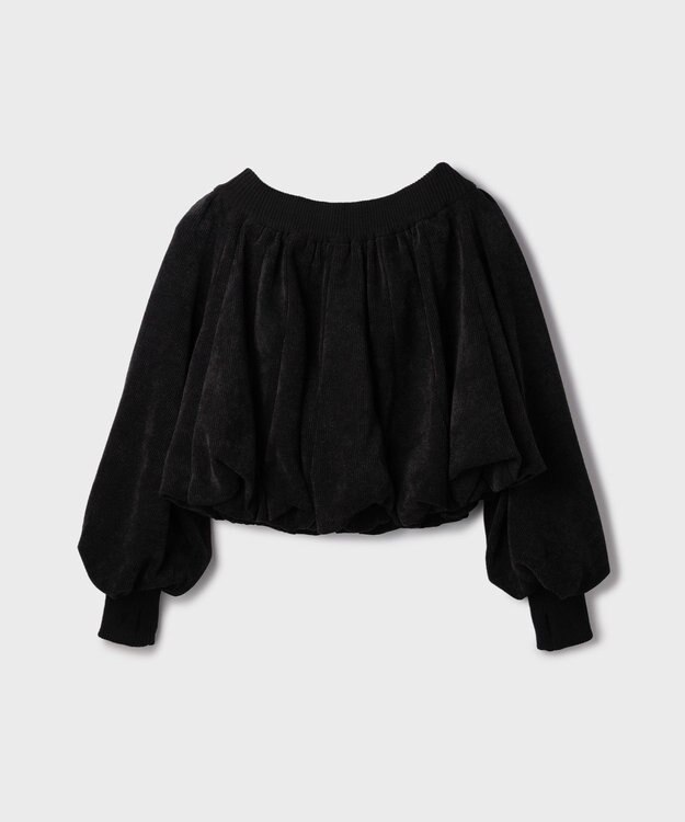 GRACE CONTINENTAL バルーンモールカットカーディガン ブラック