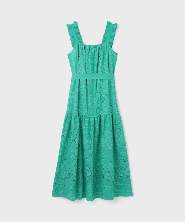GRACE CONTINENTAL カットワーク刺繍ワンピース グリーン