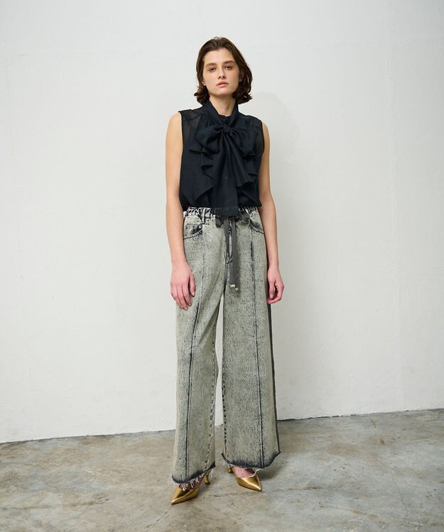 GRACE CONTINENTAL シアーボウタイノースリーブ ブラック