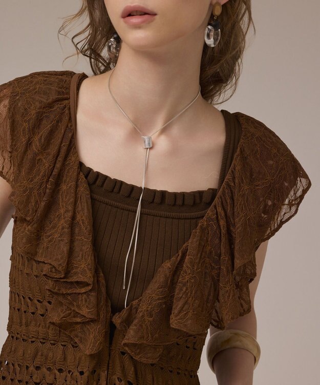 GRACE CONTINENTAL レースロングカーディガン ブラウン