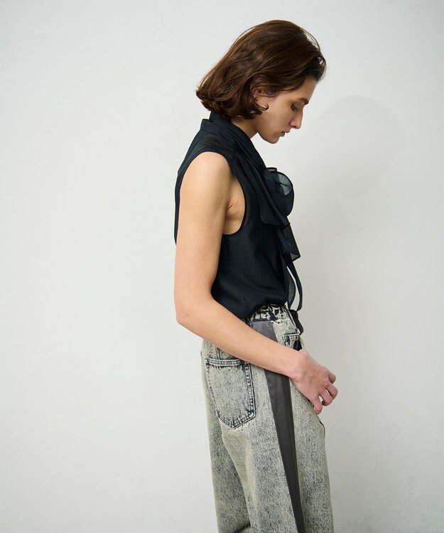 GRACE CONTINENTAL シアーボウタイノースリーブ ブラック