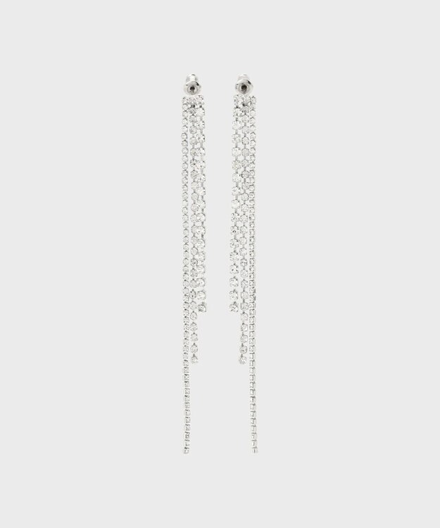 GRACE CONTINENTAL ビジューチェーンピアス シルバー