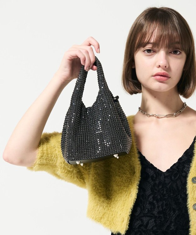 GRACE CONTINENTAL ラインストーンバッグ ブラック