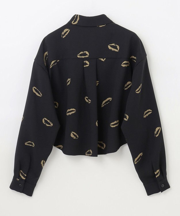 GRACE CONTINENTAL リップモチーフショートシャツ ブラック