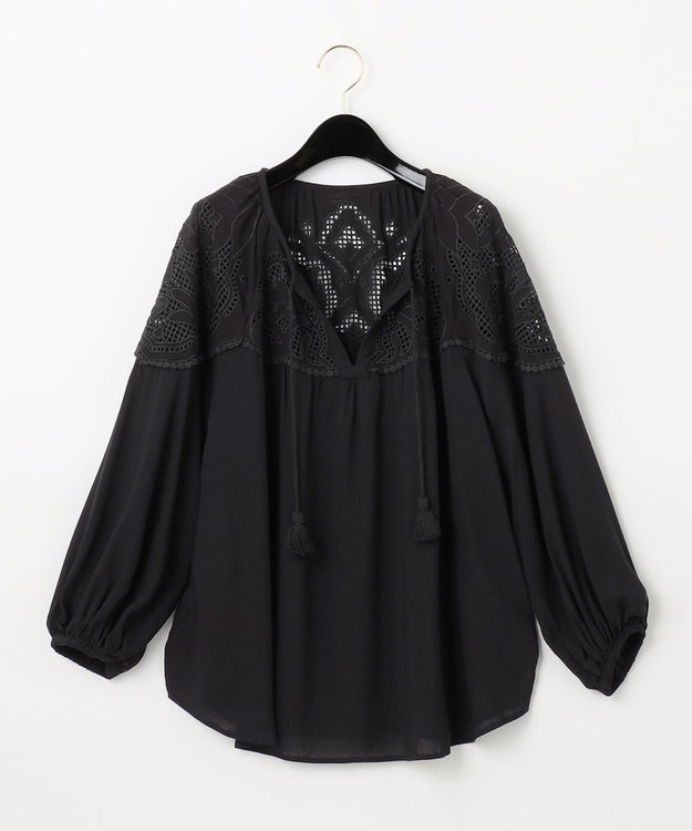 グレースコンチネンタル レースカットワークパーカー ジップアップ 黒 36 trim_ofgrc_item6de29918ae5c11e