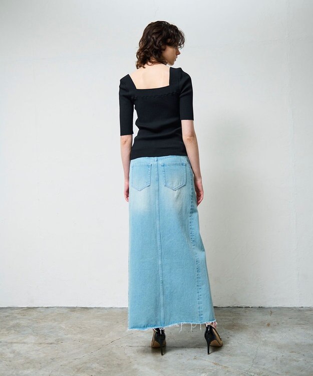 GRACE CONTINENTAL スクエアーネックトップ ブラック