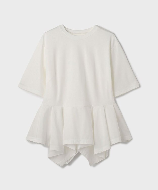 GRACE CONTINENTAL ペプラムカットトップ ホワイト