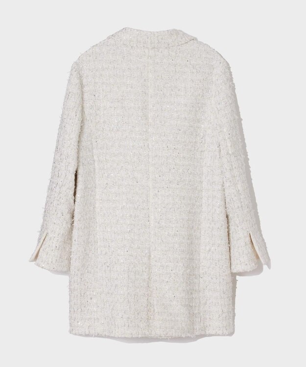 GRACE CONTINENTAL ツイードテーラードコート ホワイト