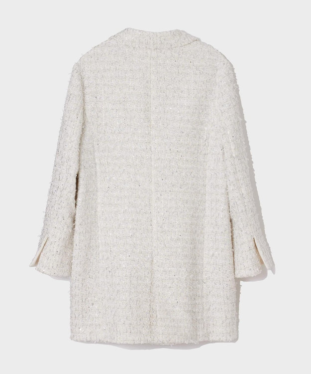 GRACE CONTINENTAL ツイードテーラードコート ホワイト