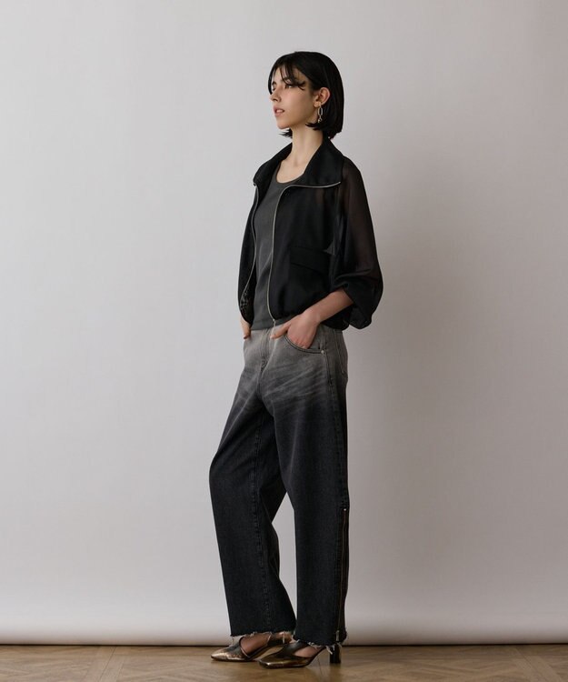 GRACE CONTINENTAL ブライトメッシュブルゾン ブラック