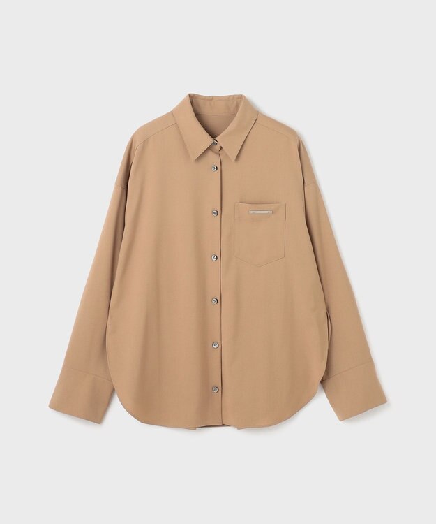 GRACE CONTINENTAL ポケット付オーバーシャツ キャメル
