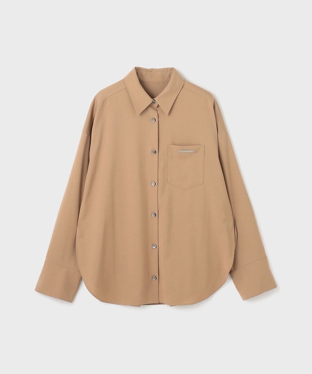 GRACE CONTINENTAL ポケット付オーバーシャツ キャメル