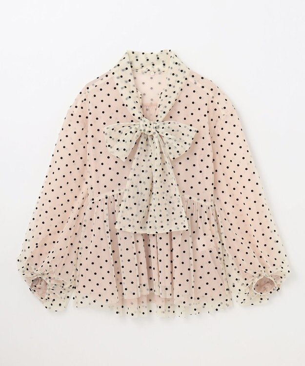 GRACE CONTINENTAL ドットフロッキーチュールトップ キナリ