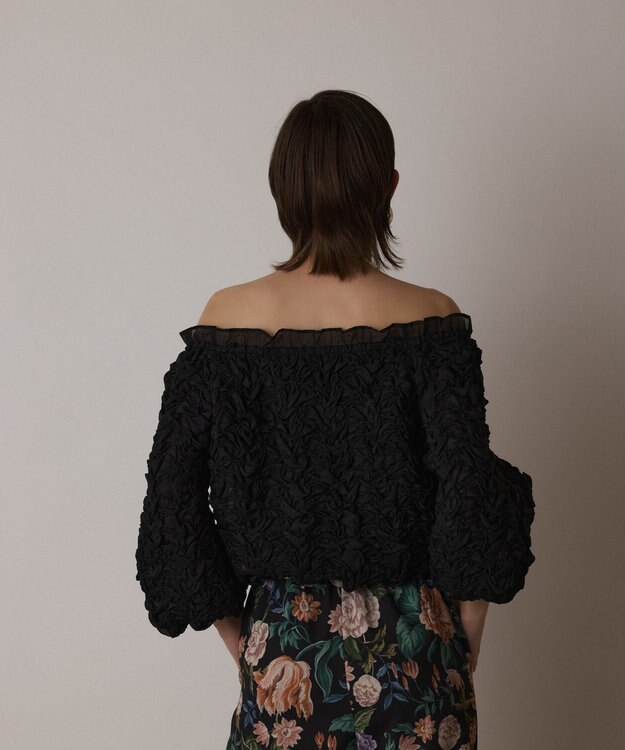 GRACE CONTINENTAL シャーリングトップ ブラック