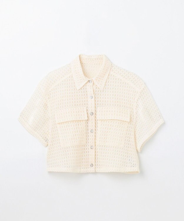 GRACE CONTINENTAL ラッセルメッシュシャツ ベージュ