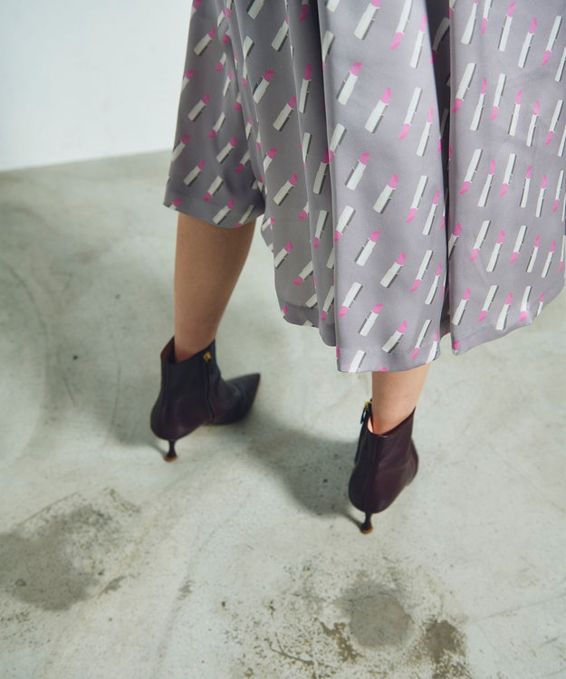 GRACE CONTINENTAL バックシャンリップドレス グレー