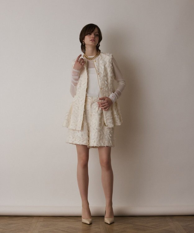 GRACE CONTINENTAL カットジャガードジレ キナリ