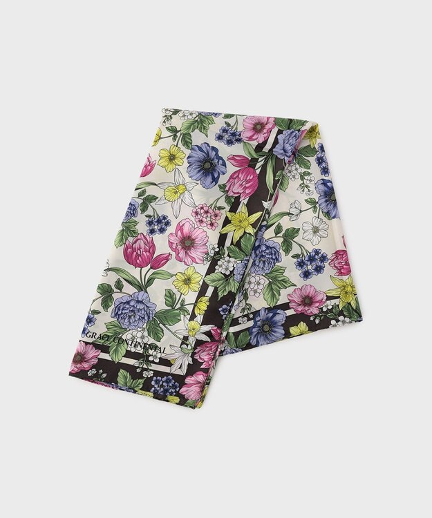 GRACE CONTINENTAL フラワーシルクスカーフ キナリ