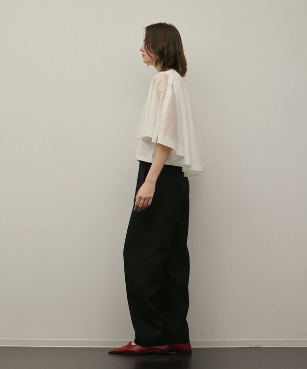 GRACE CONTINENTAL オーガンジージャガードパンツ ブラック