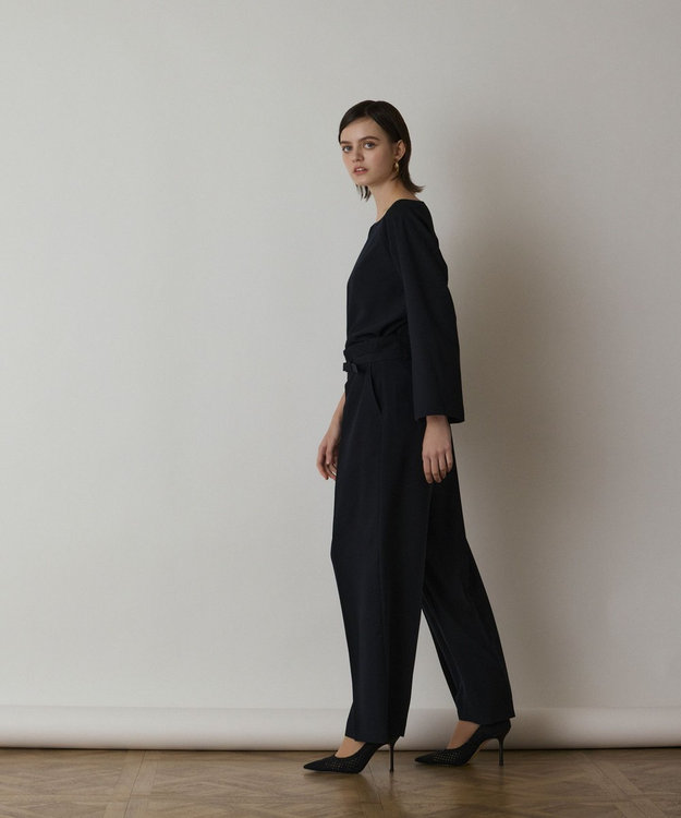 GRACE CONTINENTAL ハイウエストワイドパンツ ネイビー