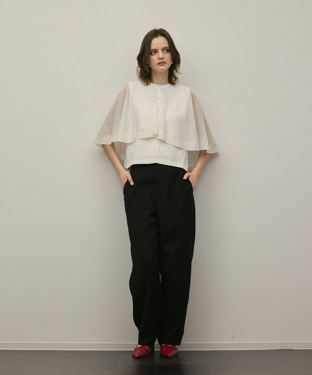 GRACE CONTINENTAL オーガンジージャガードパンツ ブラック