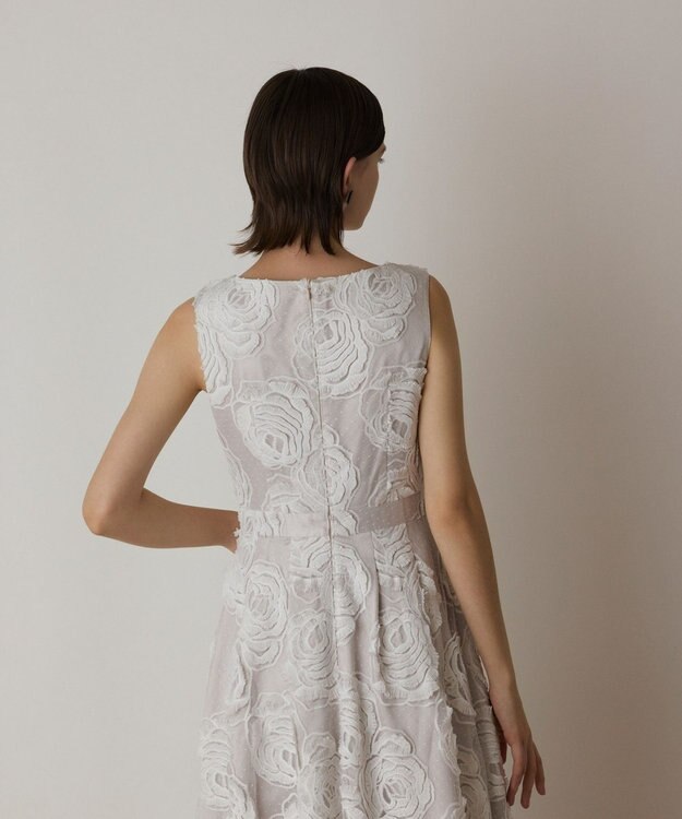 GRACE CONTINENTAL ローズ刺繍ワンピース ホワイト