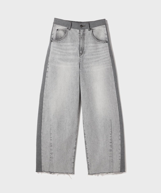 GRACE CONTINENTAL サイドラインデニムパンツ ブラック