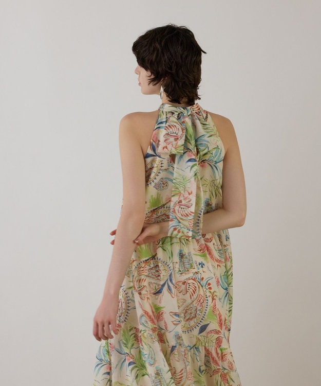 GRACE CONTINENTAL リゾートプリントティアードワンピース キナリ