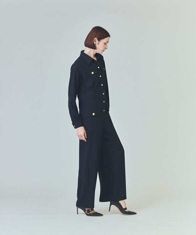 GRACE CONTINENTAL バックサテンオールインワン ブラック