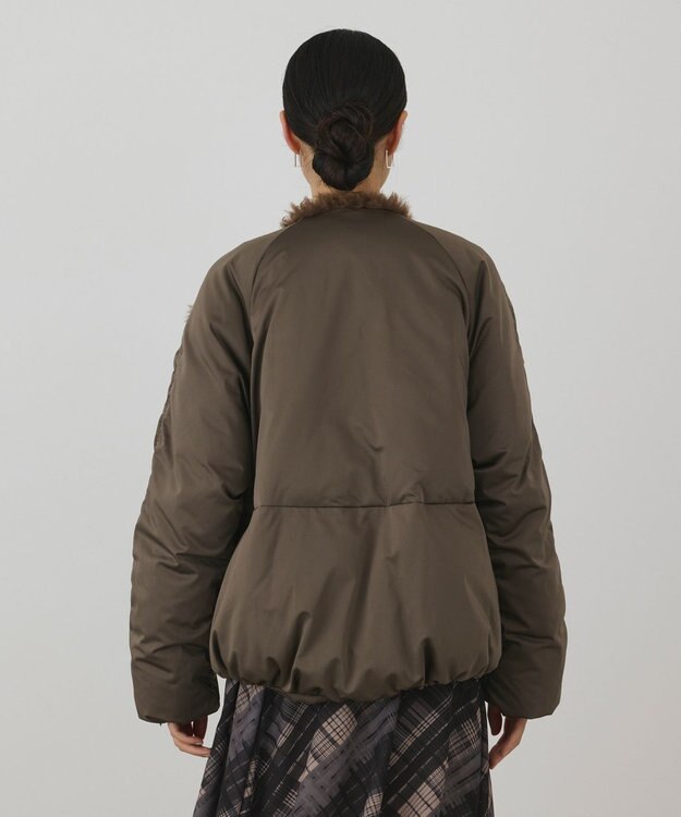 GRACE CONTINENTAL フェイクファー衿ボンバージャケット カーキ