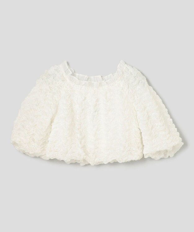 GRACE CONTINENTAL シャーリングトップ ホワイト