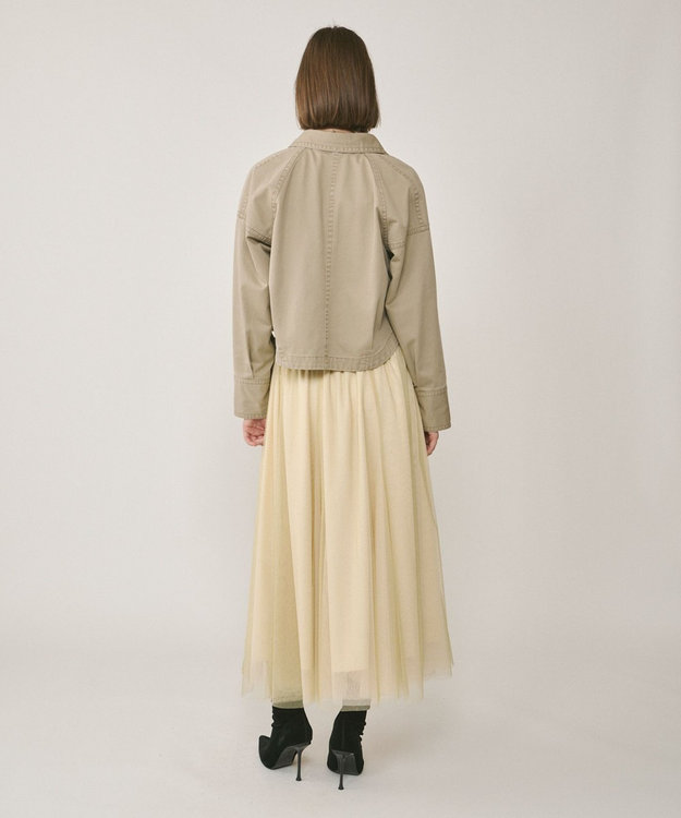 GRACE CONTINENTAL ラメチュールスカート ゴールド