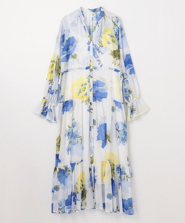 GRACE CONTINENTAL ビッグボタニカルシャツワンピース キナリ