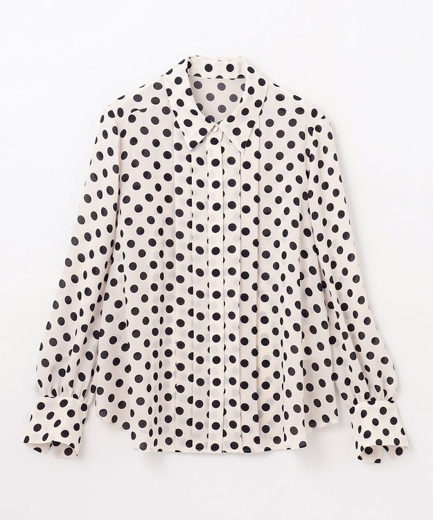 GRACE CONTINENTAL ドットプリントボウタイブラウス キナリ