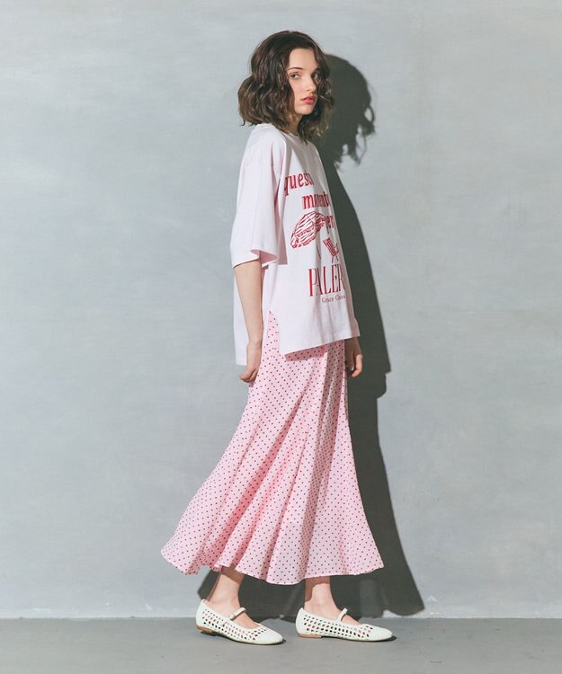 GRACE CONTINENTAL ドットジャガードスカート ピンク