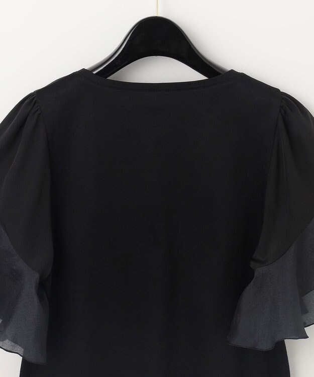 GRACE CONTINENTAL フレアスリーブカットトップ ブラック